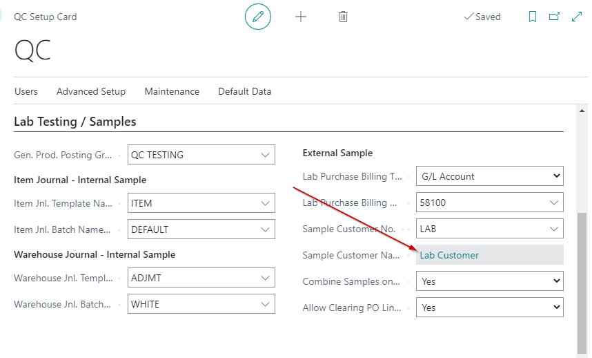 Create Lab Samples Customer