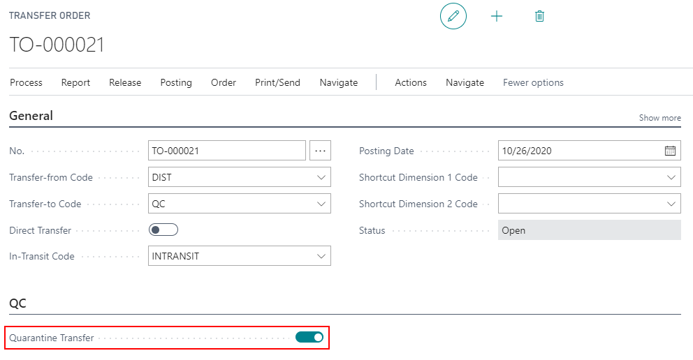 How To: Move Inventory into a Quarantine Location with a Transfer Order