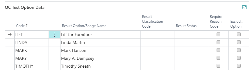 Lookup Table example