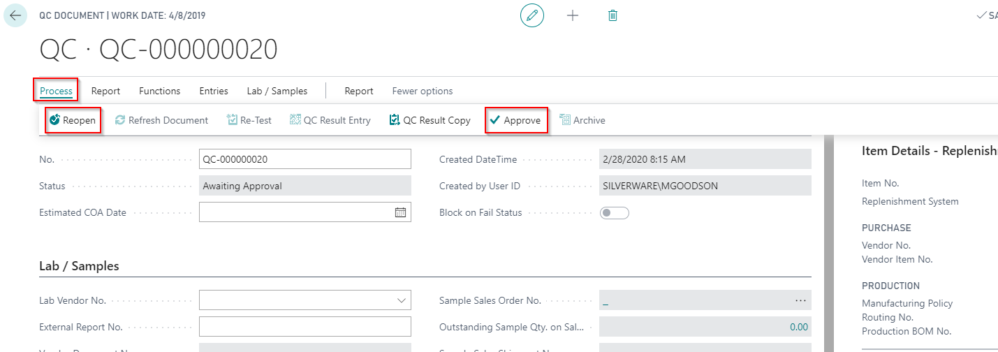 How to: Approve QC Documents