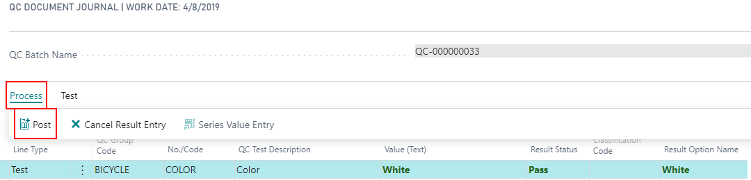 How to: Post QC Result Entries