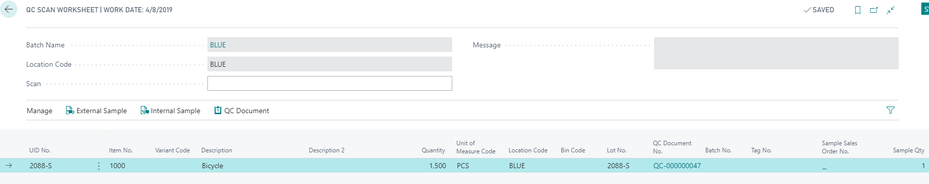 QC Scan Worksheet