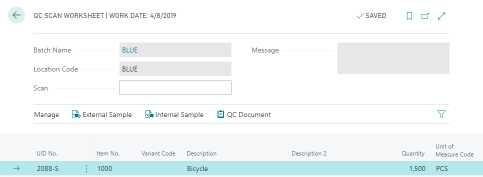 QC Scan Worksheet