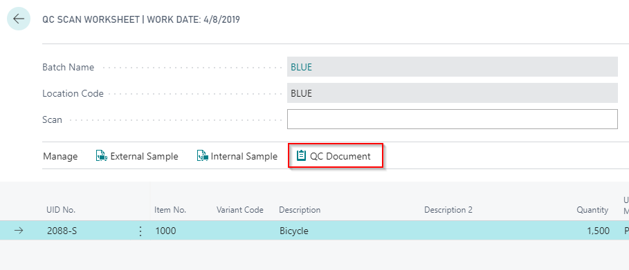 QC Scan Worksheet